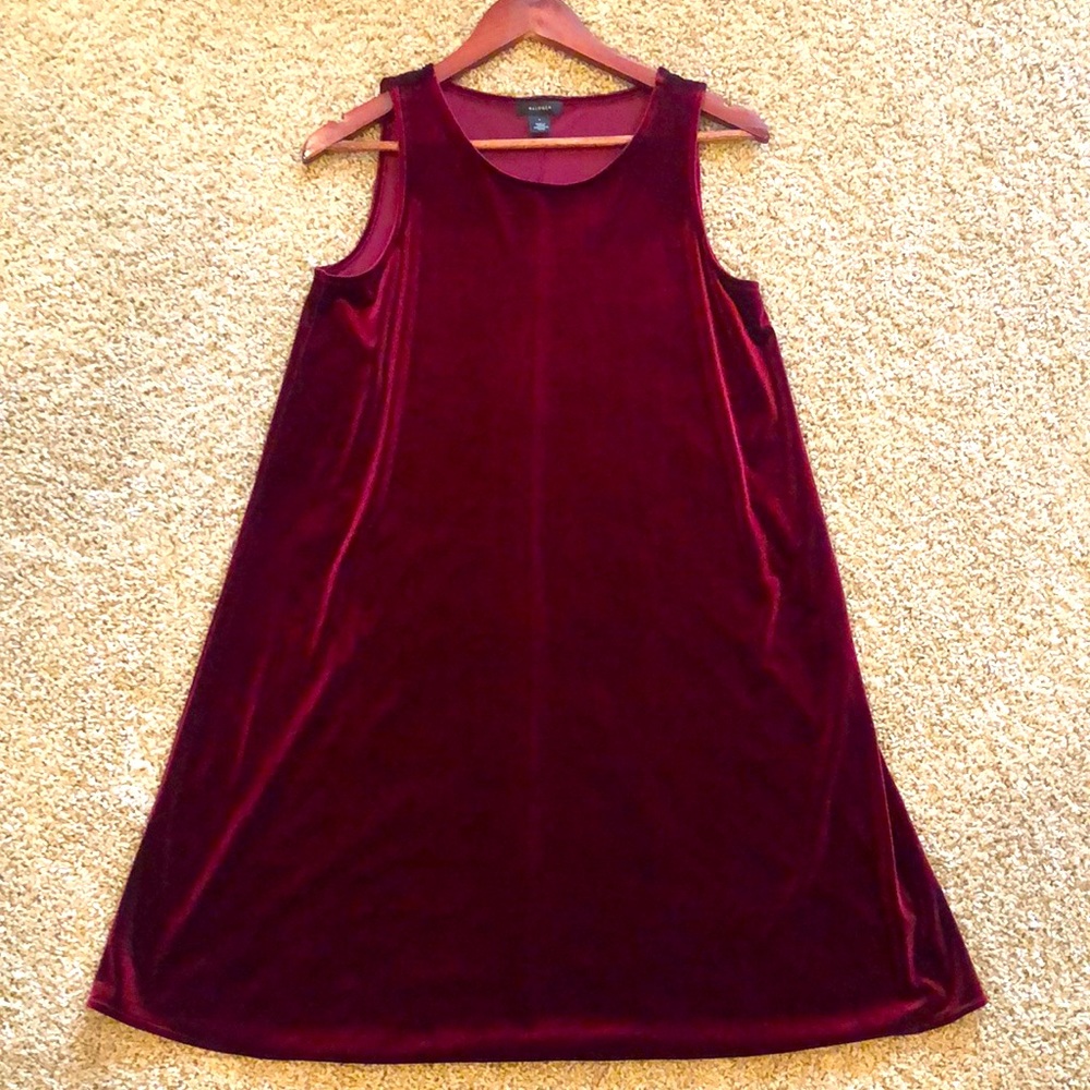 Halogen velvet trapeze tank dress